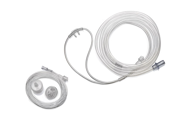 Sentri cannula nasale pediatrica, rebbi curvi, linea di monitoraggio CO2, filtro e tubo, 2.1m