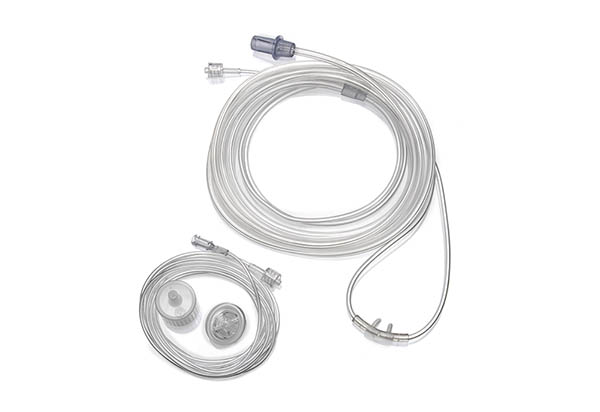 Sentri cannula nasale Infantile, rebbi curvi, linea di monitoraggio CO2, filtro e tubo, 2.1m