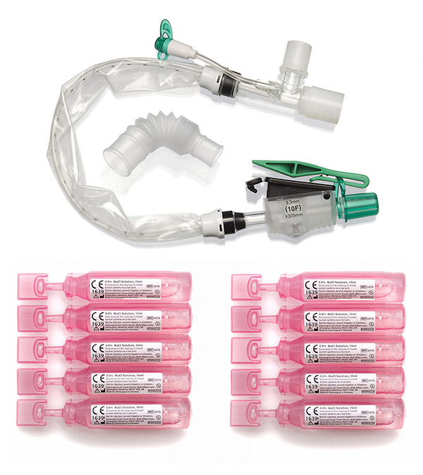 TrachSeal™ sistema chiuso di aspirazione per cannula tracheostomica, Adulto, 24 ore, mis. F10