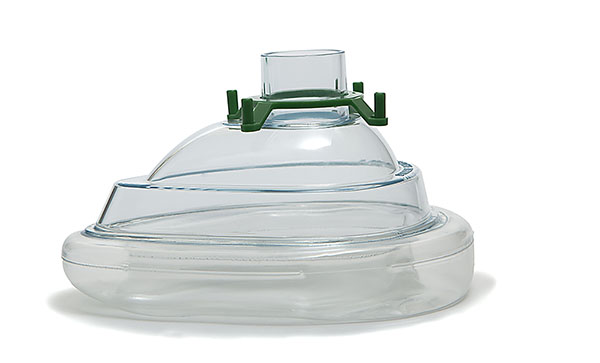 Maschera per anestesia Economy, Adulto Medium, anello uncinato verde, 22F, misura 4