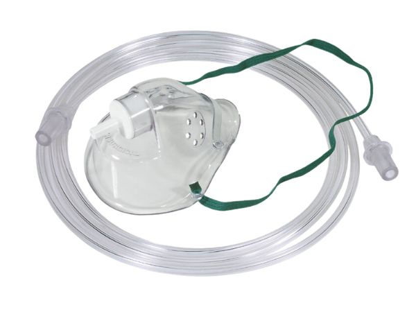 Maschera per Ossigeno per uso Pediatrico  + clip naso + Tubo, 1.8m