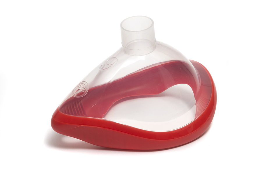 ClearLite, maschera per anestesia, misura 6, adulto extra large, rosso, senza anello uncinato, 22F