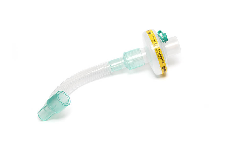 Clear-Guard™ 3 filtro respiratorio con porta luer, catetere Mount Flexible (tubo corrugato) removibile con raccordo angolato fisso 