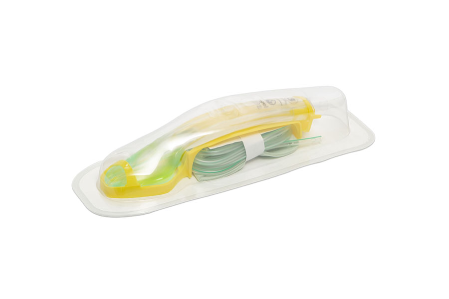 i-gel® Plus Resus Pack, adulto Small – include i-gel® Plus misura 3 con anello uncinato giallo, bustina di lubrificante, nucale, tubo di aspirazione 16FG