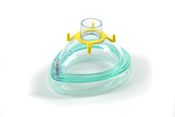 Maschera per anestesia adulto Small, anello uncinato giallo, profumo vaniglia, 22F, misura 3