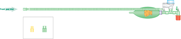 Circuito per rianimazione Pediatrico, con pallone chiuso da 0.5L, lung. 1.8m - sterile