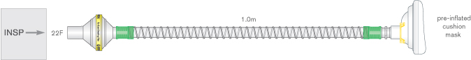 Circuito per ventilazione “tosse assistita” Smoothbore, Small Adulto, 1m