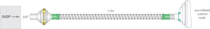 Circuito per ventilazione “tosse assistita” Smoothbore, Adulto, 1m