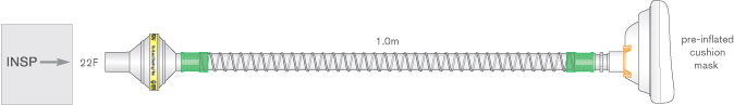 Circuito per ventilazione “tosse assistita” Smoothbore, Large Adulto, 1m