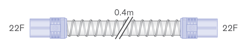 Tubo Smoothbore da 22mm con connettori morbidi, 22F-22F, lungh. 0.4m