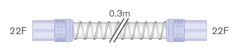 Tubo Smoothbore da 22mm con connettori morbidi, 22F-22F, lungh. 0.3m