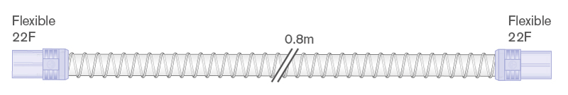 Tubo Smoothbore da 22mm con connettori morbidi, 22F-22F, lungh. 0.8m