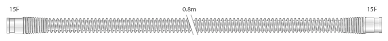 Circuiti per ventilazione pediatrici da 15mm in silicone trasparente, connettori 15F/15F, lungh. ≥ 0.8m