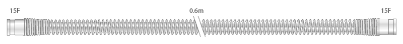Circuito per ventilazione pediatrico da 15mm in silicone trasparente, connettori 15F/15F, lungh. 0.6m