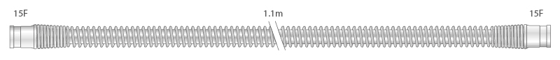 Circuiti per ventilazione pediatrici da 15mm in siliconetrasparente, connettori 15F/15F, lungh. 1.1m