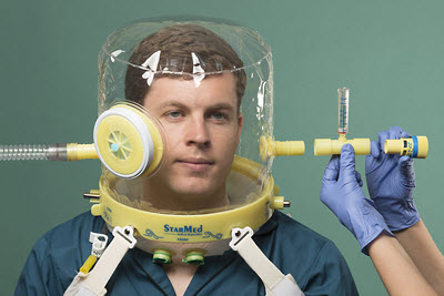 22F/22F adaptor with built-in manometer and adjustable PEEP valve (for CPAP use conversion of NIV hoods)